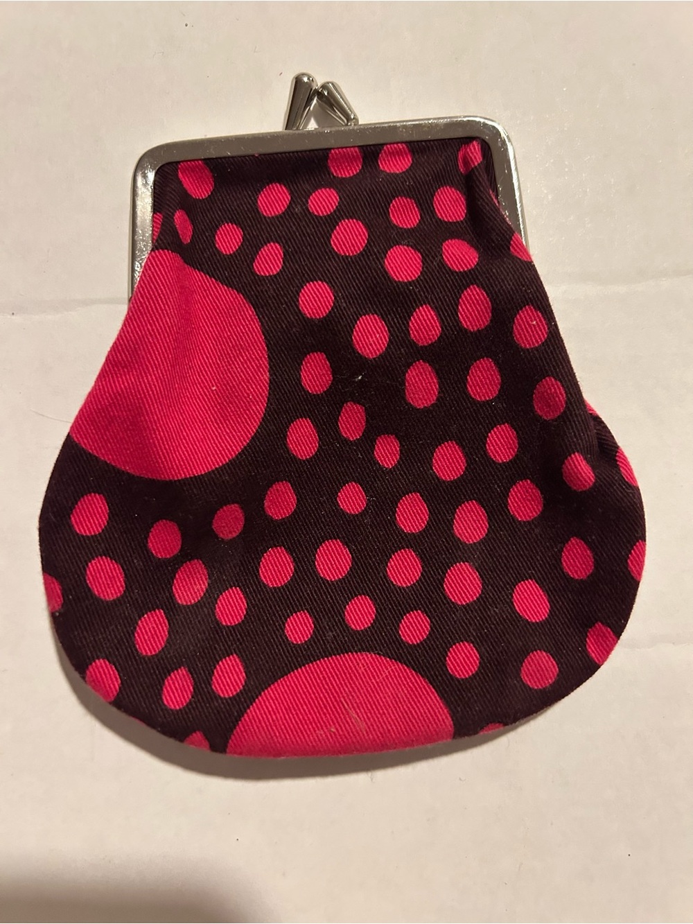 Marimekko coin purse Polka Dot Kiss-Lock Coin Purse - Pink and Black Like New